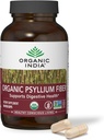 ORGANIQUE INDIA Psyllium Husk Capsules - Supplément de fibre, Elimination saine - Vegan, Keto Friendly, sans gluten, USDA certifié biologique, non OGM, soluble et insoluble Source de fibre - 180 Compte