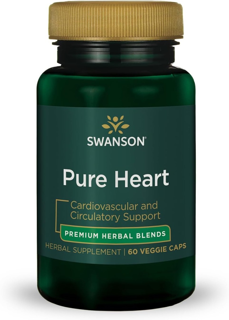 Swanson Pure Heart Cardiovascular Circulatory Health Antioxidant Resveratrol Blood Pressure Cholesterol Support Herbal Supplement 60 Veggie Capsules (Veg Caps) Vegan