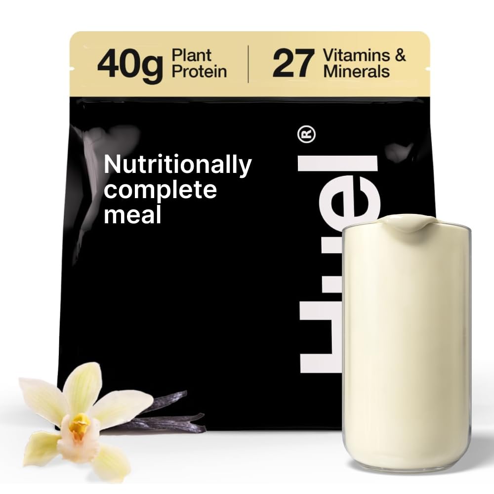 Huel Black Edition de Vanilla 40g Vegan Protein Powder de nourriture complète de nutrition de 27 vitamines et minéraux, sans gluten de 17 portions
