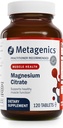 Métagène Citrate de magnésium - 300 mg de magnésium et 60 mg de supplément de calcium - avec des minéraux chélatés - soutient la santé des muscles et des os* - sans gluten et végétarien - 120 Compte
