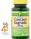 Cascara Sagrada 450mg. Spring Valley Cascara Sagrada 450mg 100 Compte, Herbe entière Cascara Sagrada Supplément diététique Digestion Capsules avec 45 Diabète Décodé
