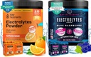 NUTRIENTS CLÉS Mélange de poudre d'électrolytes multivitamines - Orange Tangy et framboise bleue douce - Pas de sucre, Pas de calories - Supplément hydratation, endurance et énergie - 90 portions chacune - Fabriqué aux États-Unis