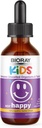 BIORAY Kids NDF Happy, Peach - 2 fl oz - élimine les organismes indésirables qui peuvent déclencher l'irritabilité - 1-2 mois d'approvisionnement