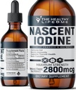 Nascent Iodine Supplément: 2800mcg: Potassium Iodide: gouttes d'iode: 100% Vegan: Couleur claire: Large 2oz