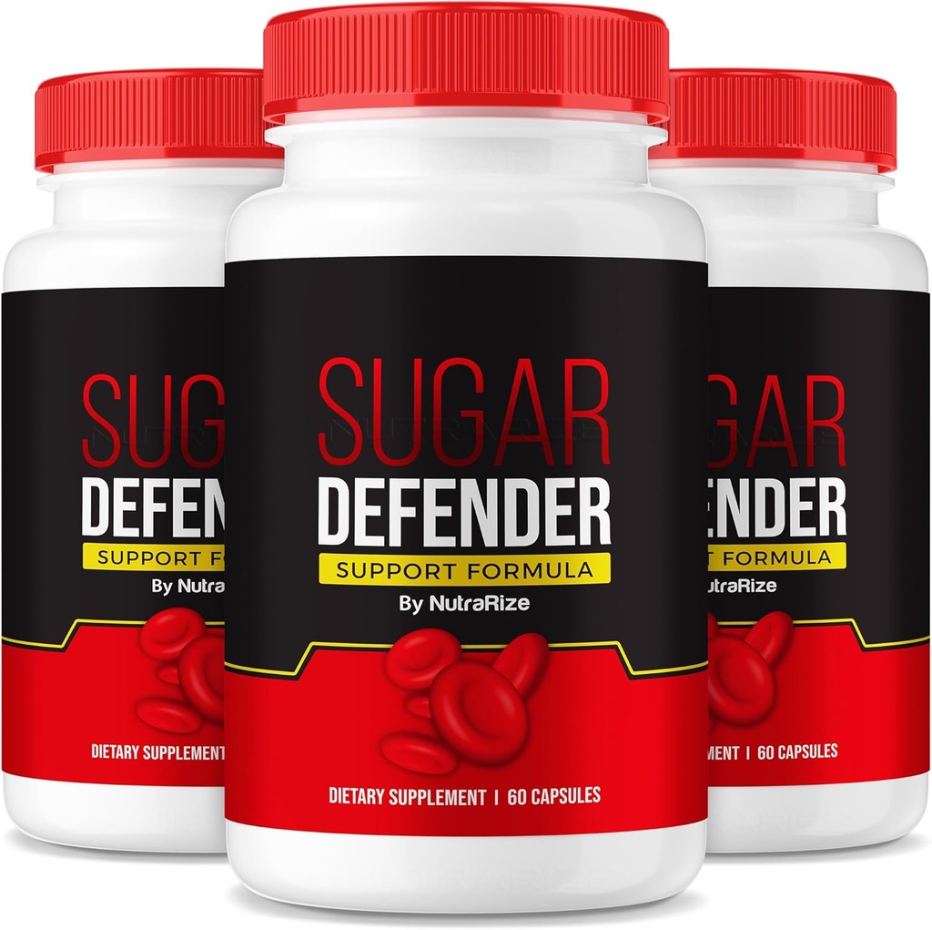 NutraRize (Pack of 3 Sugar Defender Supplément pour maintenir des niveaux sains, Sugar Defense 24 pilules alimentaires tout-naturel, Formule de soutien avancé pour le bien-être, Commentaires (180 capsules)