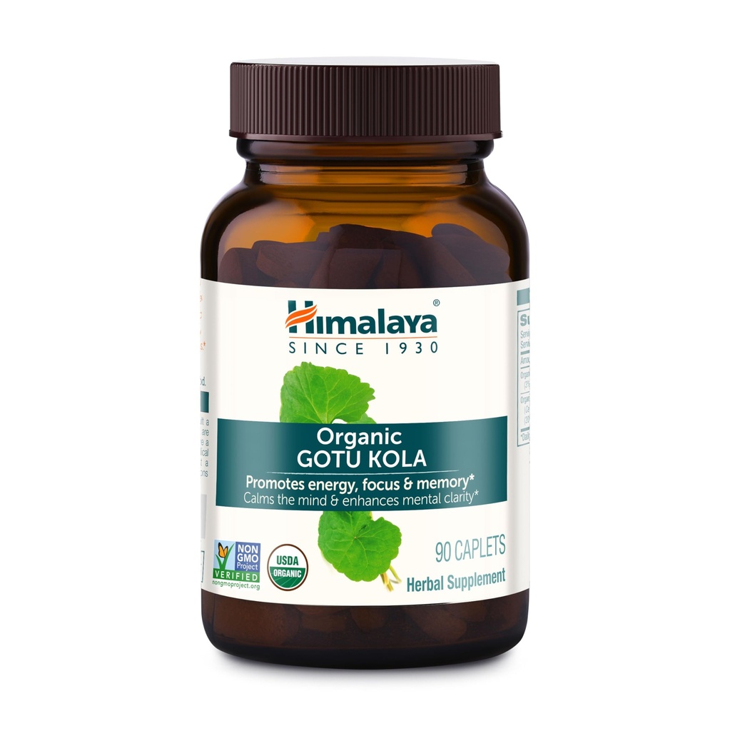Himalaya Gotu Kola biologique, 45 jours d'approvisionnement - supplément nootrope à base de plantes avec des adaptogènes pour l'énergie, le focus, la mémoire et la relaxation calmante - végétalien, non-OGM, sans gluten, 650 mg, 90 capsules