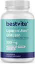 BESTVITE Liposan Ultra Chitosan 500mg (240 Capsules) - Breveté plus rapide agir que le Chitosan régulier - Pas de stéarate - Pas de remplissage