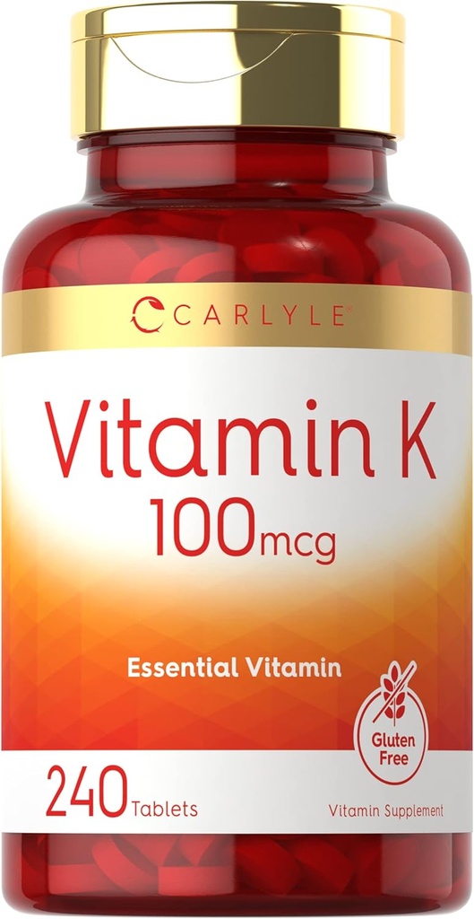 Carlyle Vitamine K 100 mcg. 240 Comprimés Végétarien, Non-OGM, Sans gluten.