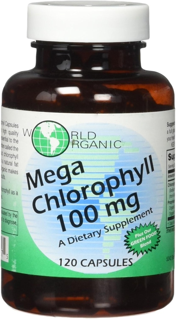 World Organics 100 mg Mega Chlorophyll, 120 Nombre