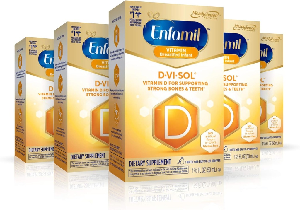 Enfamil D-Vi-Sol Vitamin D Supplement Drops 50 mL(Packs of 5)