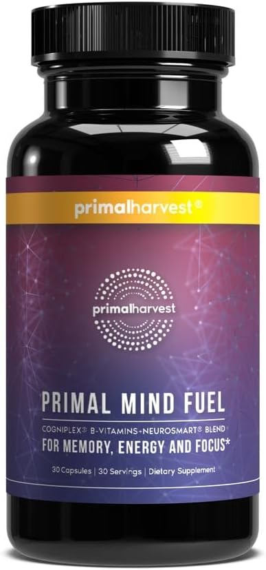 Supplément Cerveau par Primal Harvest, Primal Mind Fuel Brain Booster pour Focus, Energy, Clarity et Brain Health 30 Capsules Nootropics Supplément Soutien Cerveau pour les hommes et les femmes