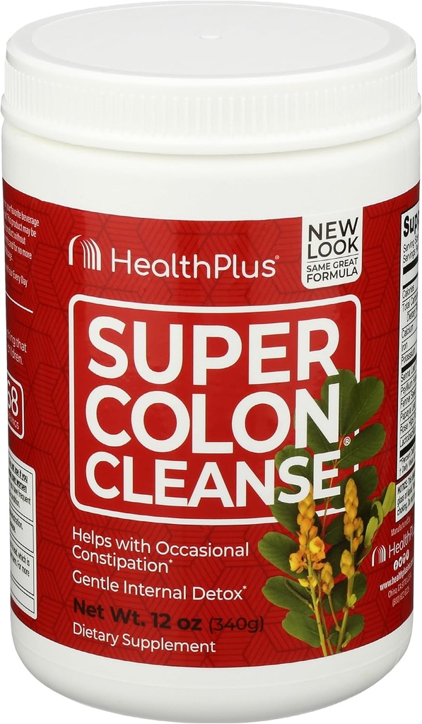 Health Plus Super Colon Cleanse - Nettoyage de 10 jours - Détox, sans gluten, sans produits laitiers, ingrédients naturels à base de plantes (plus d'un nettoyant, 12 onces)