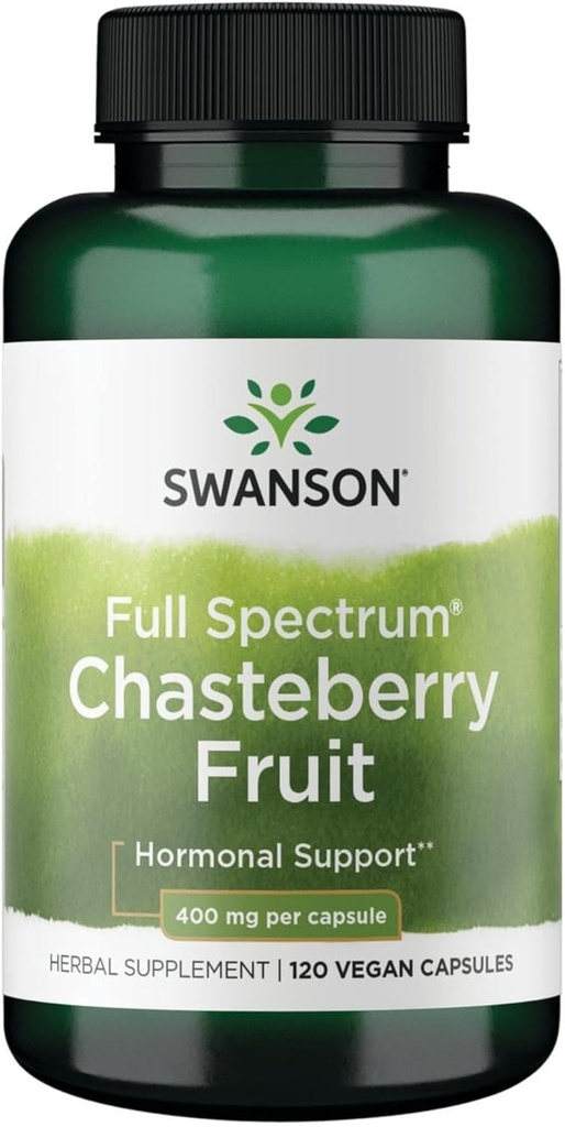 Swanson Chasteberry Fruit - Herbal Supplement Promoting Women's Health & Menopausal & Menstrual Support - May Support Balance & Skin Health - (120 Capsules, 400mg Each)