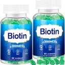 Peau et ongles de cheveux Gommies, 2 packs Vitamine capillaire haute puissance pour les femmes, les hommes et les enfants, Vitamine D & E,B16,B12, Gommies de biotine pour la croissance des cheveux, la peau et les ongles plus forts