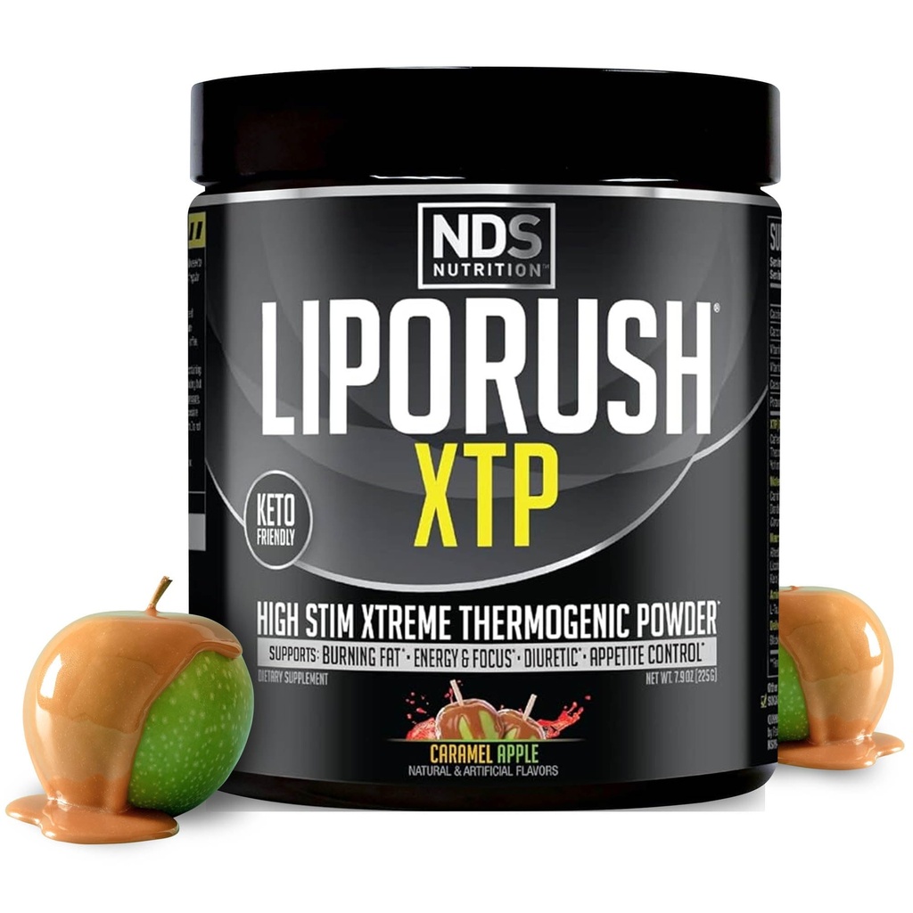 NDS Nutrition XTP Thermogénique Fat Burner avec L-Carnitine - Contrôle de l'énergie, de la concentration et de l'appétit - Poudre de combustion de graisse extrêmement thermogénique Perte de poids - Caramel Apple (45 portions)