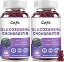Catfit Glucosamine Chondroïtine Gommies, Supplément de soutien de santé mixte Extra Strength avec MSM & Elderberry, Supplément de soutien immunitaire antioxydant pour adultes Hommes et femmes (2 Pack)