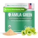 Amla Powder & Green Tea Superfood Supplement, 20x Amla ultra concentré, antioxydant, fait avec du thé oolong et des baies d'oie indiennes, biologique, végétalien, saveur classique, 90 portions