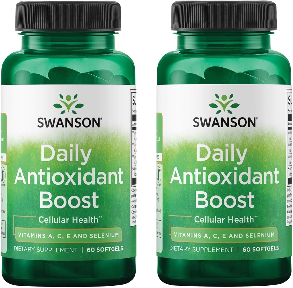 Swanson Vitamins A C E & Selenium - Promotes Cellular Health & Immune Support - Supports Natural Defensive Nourishment - (60 Softgels) (2 Pack)