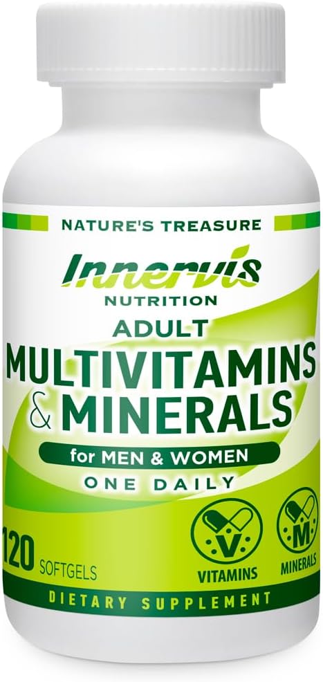 Multivitamines et minéraux pour les hommes et les femmes – Soutien immunitaire, énergie et antioxydant, 120 Softgels