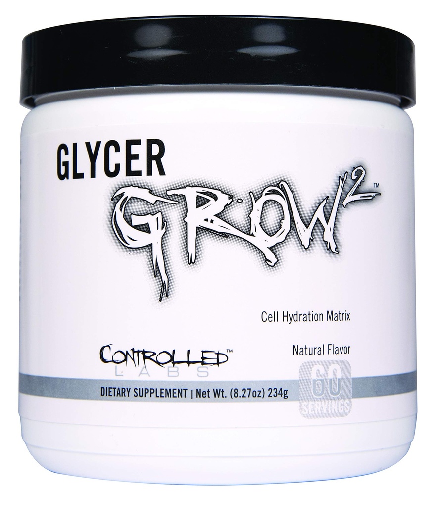 LABES CONTRÔLÉS GlycerGrow 2, Augmenter le volume et la vascularité des cellules, contribue à améliorer l'endurance, la croissance et la récupération, aide à maintenir l'intensité d'entraînement, 60 services, non aromatisé