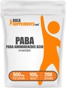 BulkSupplements.com Poudre PABA - acide para-aminobenzoïque, supplément PABA pour le bien-être - végétalien et sans gluten, 500mg par portion, 100g (3.5 oz) (paquet de 1)