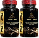 Supplément de l'eau de sortie - Soutien de la fonction rénale, réduire la rétention et le gonflement de l'eau, aide à réguler l'équilibre de l'eau, pilules de régime naturel de l'eau - 2 bouteilles 120 capsules