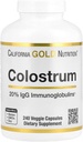California Gold Nutrition Colostrum Concentrated Bovine Pre-Milk Supplément avec Immunoglobulines - Immune Support - Sans gluten, sans OGM, sans antibiotiques - 240 Capsules de Veggie