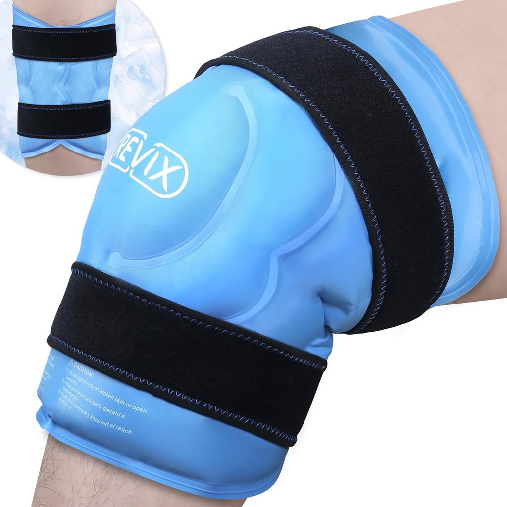 RETIX 20 ' , XXXL Knee Ice Pack Wrap autour de tout le genou, extra grand paquet de glace pour la réduction du désagrément des jambes, la thérapie du compresseur froid, les wraps de glace réutilisables pour le dos, la relaxation des épaules, la récupération après l'entraînement