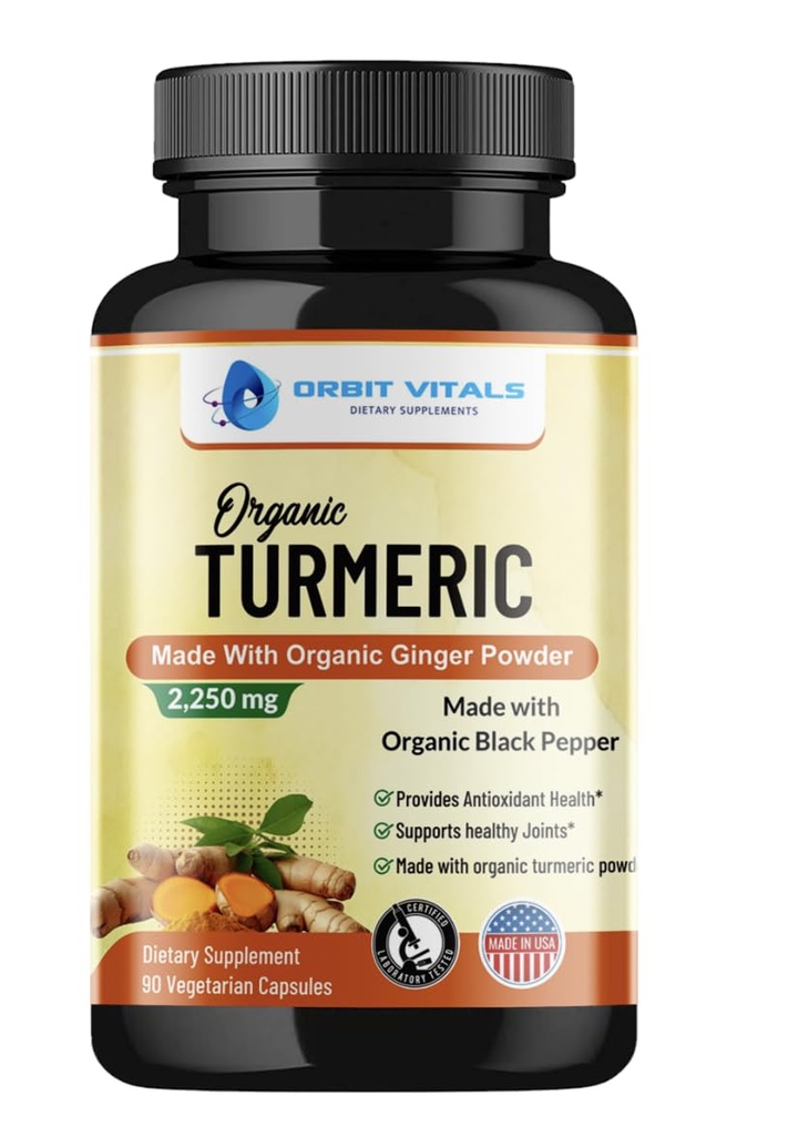 Curcumine curcumine avec poivre noir et gingembre 2250mg - Supplément curcuma ultra-potent avec 95% Curcuminoides et BioPerine pour le soutien articulaire, Biodisponibilité améliorée, santé immunitaire - 90 Capsules Vegan