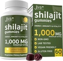 Jiva Botanicals Pure Shilajit de l'Himalaya Gummies pour les hommes et les femmes - Shilajit Gummies 1000mg pour le vieillissement en santé, système immunitaire et soutien énergétique normal - sans sucre, végétalien, 60 comte (paquet de 1)