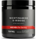 Ultra haute puissance 1400mg Supplément NAD - Supplément Riboside de Nicotinamide - NAD+ Mélange de Nicotinamide B3 avec D-Ribose, Niacine - avec RiaGev - 3ème partie testée (60 Compte (paquet de 1))