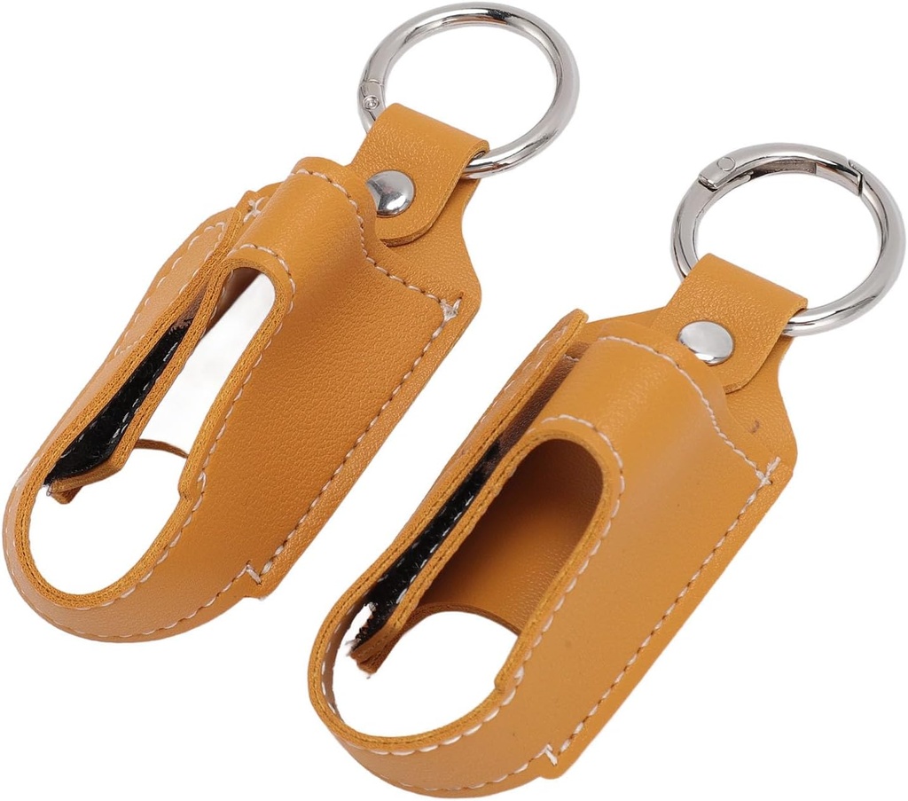 Porte-inhalateur Asthme générique, porte-inhalateur porte-inhalateur porte-inhalateur Fermoir de fermeture de sécurité Carabinier Clip 2pcs Portable PU Porte-inhalateur en cuir (Turmeric)