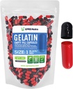 XPRS Nutra Taille 1 Capsules vides - 500 Capsules de gélatine vides en nombre - Remplissage de capsules de supplément de bricolage - Pilules de gel de couleur rechargeable pour les suppléments de Do-It-Youlf (Noir/Rouge)