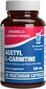 ALCAR acétyl L-Carnitine 500mg - Supplément de carnitine à haute puissance L pour l'énergie de mémoire cérébrale nerve et le soutien de la focalisation - Végétarien non-OGM & Fabriqué aux États-Unis dans les installations cGMP - 30 services