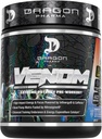 DRAGON PHARMA Venom Extreme Potency Pre-Workout, Laser Sharp Focus + Energy, Intense Performance, Ingrédients éprouvés pour la vasodilation et l'endurance améliorées (40 portions, Bomb Pop)