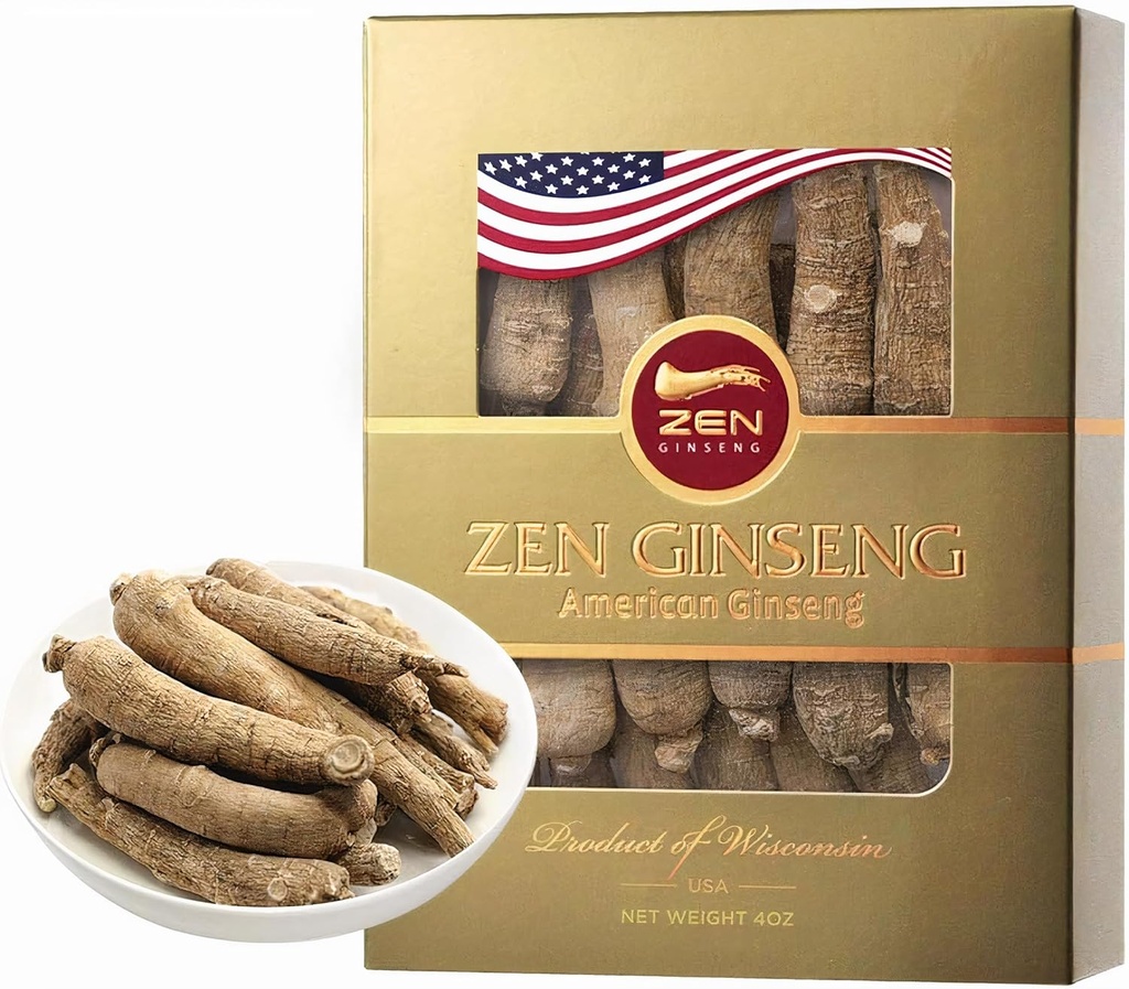 1 Boîte de Wisconsin américain Ginseng Super Long Jumbo Root (4oz) Performance et santé mentale pour les hommes et les femmes