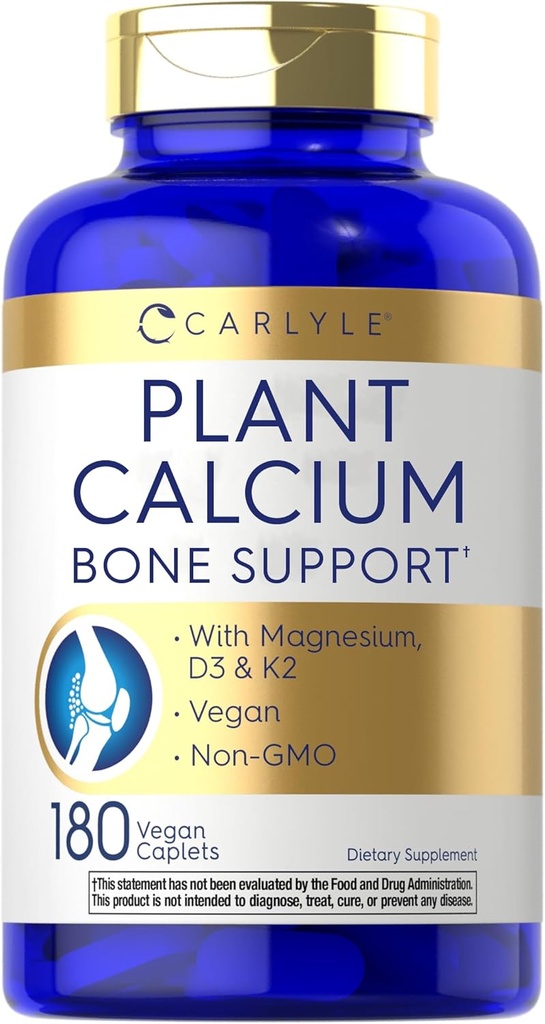 Calcium à base de plantes de Carlyle avec vitamine K2, D3, Magnésium