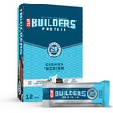 CLIF BUILDERS Protein Bars - Cookies 'n crème saveur - 20g Protéine végétale - Sans gluten - Non-OGM - Faible glycémique - Pas d'édulcorants artificiels - 2,4 oz. (12 Pack)