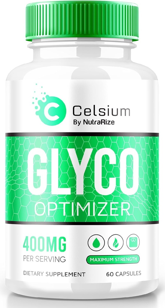 NutraRize Celsium Glyco Optimizer, Formule de soutien du sang de la force maximale, Capsules All-Natural pour maintenir des niveaux sains, Herbal plus les pilules de vitamine pour la santé globale, Examens officiels (60 Capsules)