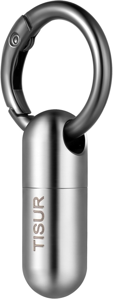 Porte-pilule micro porte-clés TISUR, contenant de pilule imperméable à l'étui en titane, organisateur portatif de pilule minuscule pour la poche de voyage