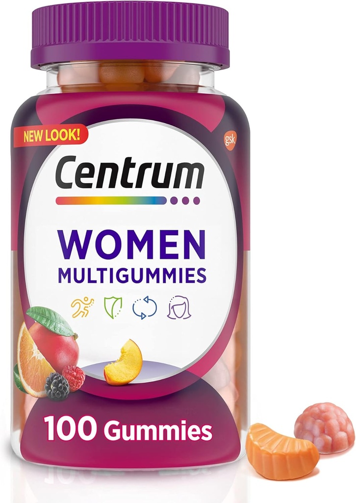 Multigums féminins Centrum - Fruits assortis 100 gummes