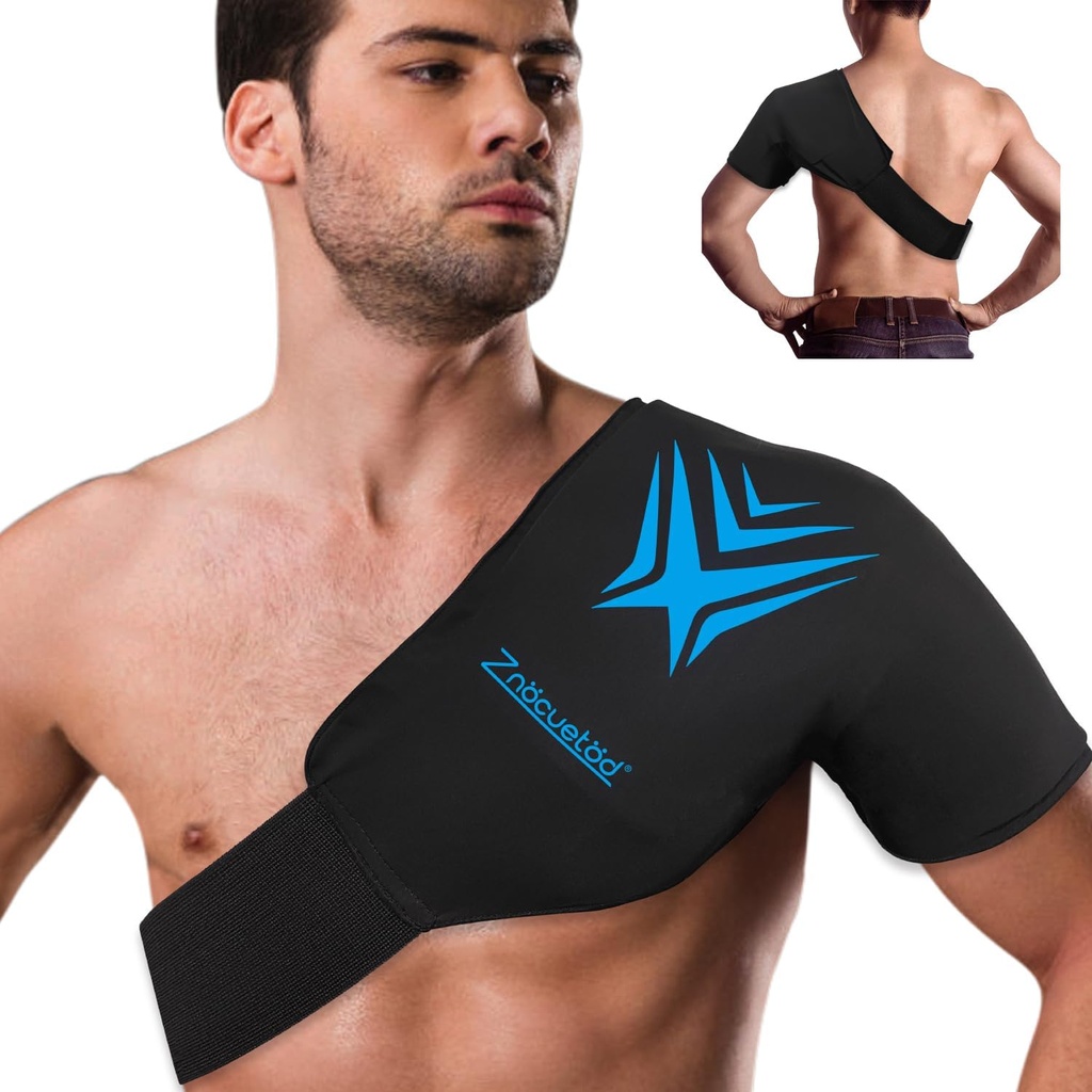 Paquet de glace d'épaule Rotateur Cuff Thérapie à froid Flexible Gel réutilisable Paquet de froid d'emballage de compression pour blessures Douleur soulagement et tendonite, récupération après chirurgie d'épaule, gonflement(noir)