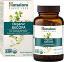 Himalaya Bacopa Monnieri Supplément à base de plantes nootropiques, soutient calme, mémoire, cognition, USDA certifié biologique, non-OGM, 750 mg, 60 Caplets à base de plantes, 60 jours d'approvisionnement