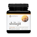 Youtheory Shilajit - 500 mg Shilajit Capsules - Supplément énergétique - Shilajit soutient l'endurance et l'endurance - Himalayan pur Shilajit - sans gluten, lait et soja - 60 capsules végétariennes