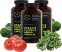Vita Supreme Organic Super Greens Superfood Capsule, supplément nutritionnel pour la santé de Gut, le soutien immunitaire, la digestion, l'énergie et plus (non-OGM, Keto, Vegan) 180 capsules, 3 pack