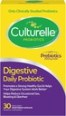 Culturelle Capsules Probiotiques quotidiennes pour les hommes et les femmes, la plus cliniquement étudié Probiotic Strain, Digestion & Santé Gut, soutient la diarrhée occasionnelle, gaz et ballonnement, 1 mois d'approvisionnement, 30 CT