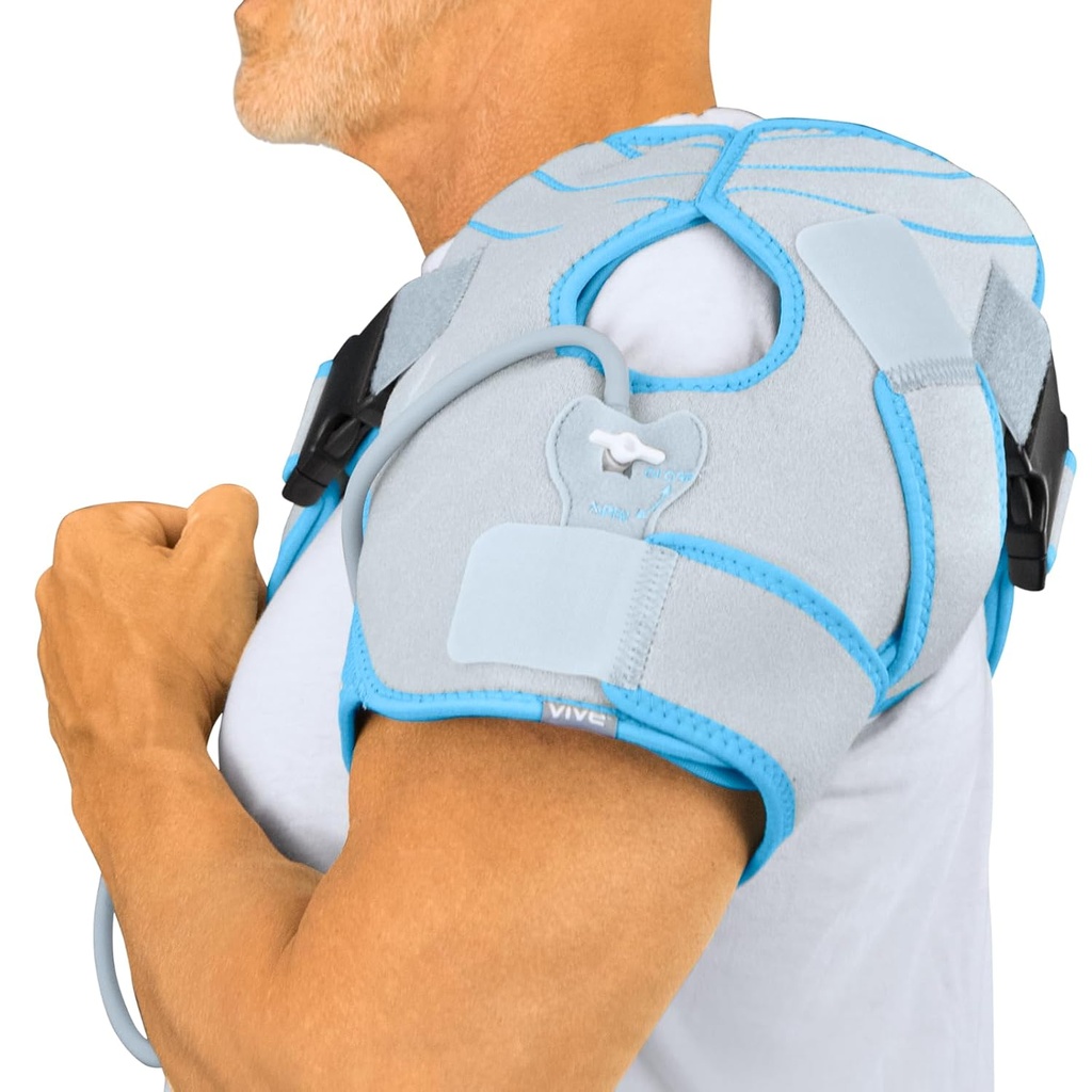Arctic Flex Epaule Paquet de glace - Enroulement de compression à froid avec pompe - Supports Rotator Cuff, Epaule surgelée, Tendinite, articulaires disloqués, Labrum Larmes, Douleur, Ensorcelures - Convient à l'épaule gauche ou droite