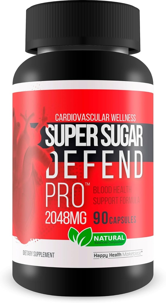 Bien-être cardiovasculaire Super Sugar Defense Pro - Notre meilleur supplément de soutien du sang - Soutien de la circulation sanguine saine - Soutien du sang pour les femmes et les hommes - pilules de sang à base de plantes Meilleurs suppléments de sang