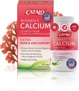 CATALO Calcium pour femmes avec des algues rouges AquaminTM - Supplément de calcium marin à base végétale avec vitamine D3, magnésium et zinc - Formule d'absorption élevée - 60 comprimés