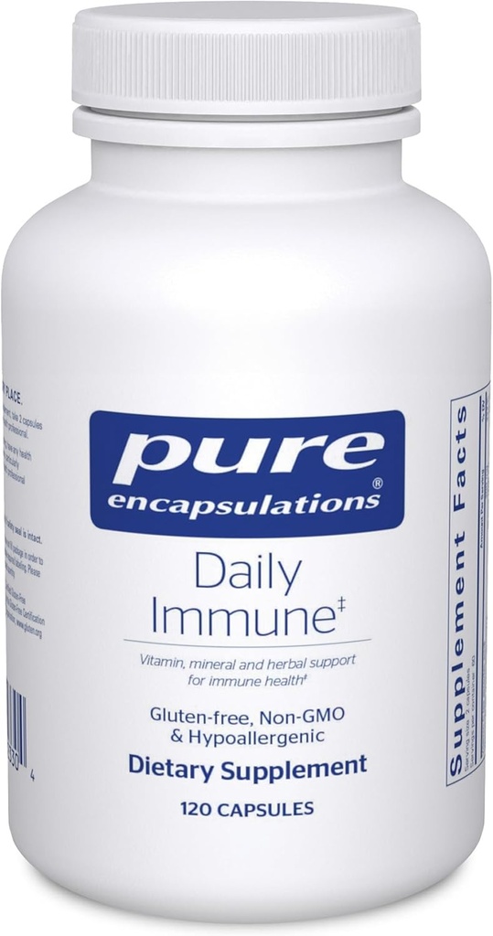 Encapsulations pures Immunination quotidienne Formule immunitaire complète avec soutien à la vitamine, aux minéraux et aux plantes